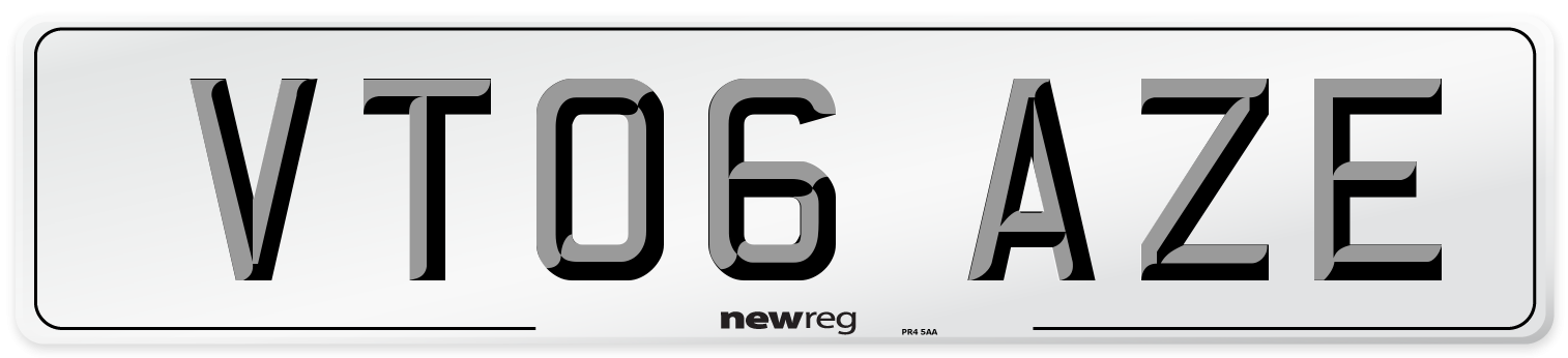 VT06 AZE Number Plate from New Reg